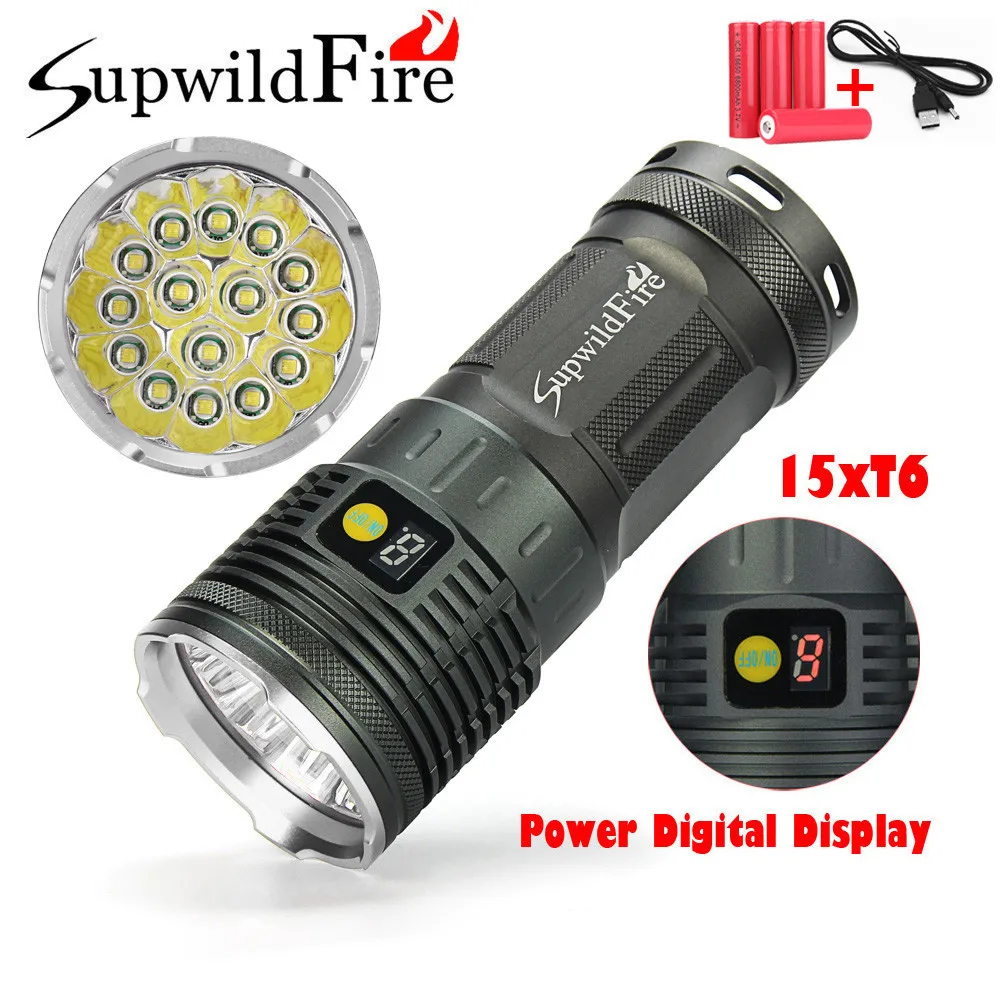 Bicycle Accessories Bike Flashlight Headlamp 50000LM 15 x XML T6 LED Power Mode Digital Display Hunting Flashlight+18650 Battery
Bicycle Accessories Bike Flashlight Headlamp 50000LM 15 x XML T6 LED Power Mode Digital Display Hunting Flashlight+18650 Battery