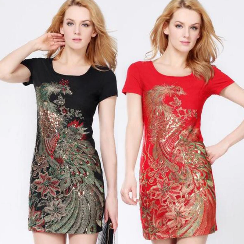 5XL Phoenix Embroidery Slim plus size knee-length Spring Summer Elegant Vintage party dress casual female sundress Plus-sized
5XL Phoenix Embroidery Slim plus size knee-length Spring Summer Elegant Vintage party dress casual female sundress Plus-sized