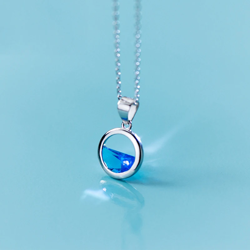 Real 925 Sterling Silver Half Circle Blue Ocean Pendant & Necklaces For Women Fashion Lady Jewelry Accessories Valentine Gift
Real 925 Sterling Silver Half Circle Blue Ocean Pendant & Necklaces For Women Fashion Lady Jewelry Accessories Valentine Gift