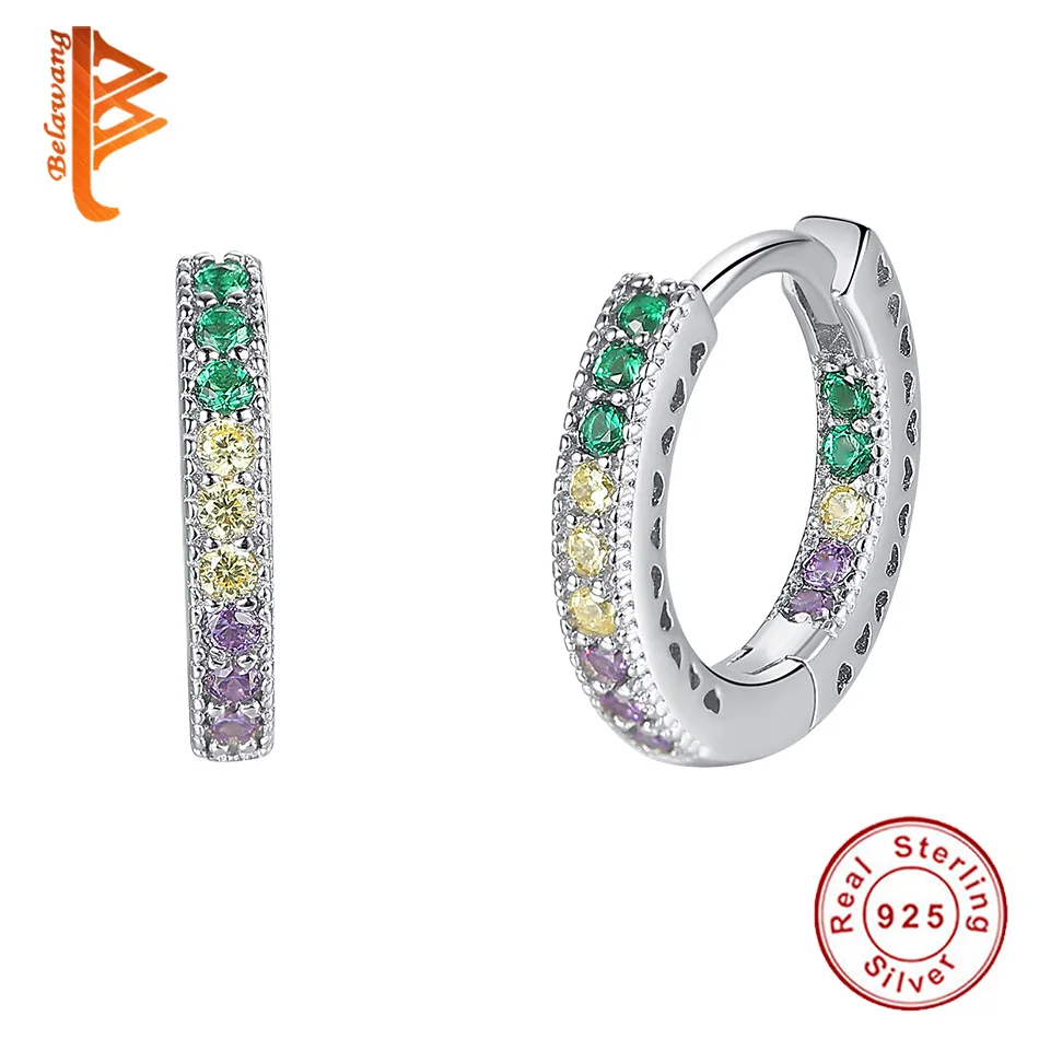 Real 100% 925 Sterling Silver Hoop Earrings Colorful CZ Forever Round Hoop Earrings For Women Fashion Silver Jewelry Party Gift
Real 100% 925 Sterling Silver Hoop Earrings Colorful CZ Forever Round Hoop Earrings For Women Fashion Silver Jewelry Party Gift