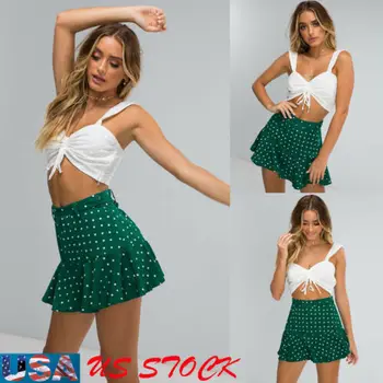 Fashion Womens High Waist Stretch Skater Flared Pleated Swing Polka Dot Mini Skirt New Summer High Waist Skirts
Fashion Womens High Waist Stretch Skater Flared Pleated Swing Polka Dot Mini Skirt New Summer High Waist Skirts