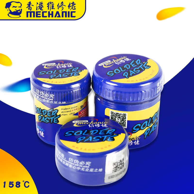 MECHANIC Soldering Tin Paste for iPhone CPU A8 A9 A10 A11 Low Temperature 158 Degree Solder Flux Paste BGA Welding Tools
MECHANIC Soldering Tin Paste for iPhone CPU A8 A9 A10 A11 Low Temperature 158 Degree Solder Flux Paste BGA Welding Tools