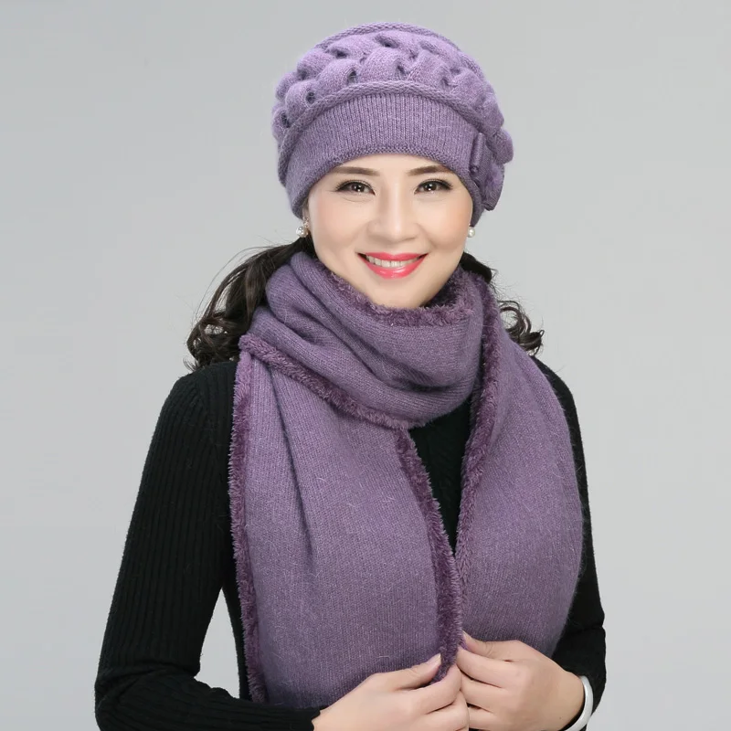 2pcs Middle Aged Rabbit Hair Hat Elderly Knitted Wool Cap Lady Winter Mother Grandma Thickening Warmth Wool Hat Scarf B-7772
2pcs Middle Aged Rabbit Hair Hat Elderly Knitted Wool Cap Lady Winter Mother Grandma Thickening Warmth Wool Hat Scarf B-7772