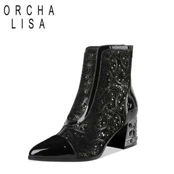 ORCHA LISA New Woman Chelsea Boots Handmade Genuine Leather Round Toe Shoes Quality Buckle Square med Heel Lady Boots J465
ORCHA LISA New Woman Chelsea Boots Handmade Genuine Leather Round Toe Shoes Quality Buckle Square med Heel Lady Boots J465
