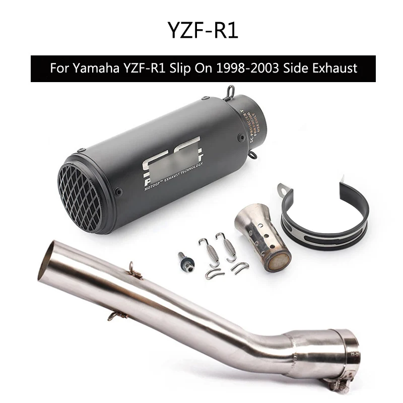 Slip On For 1998-2003 Yamaha YZF R1 Exhaust Pipe Stainless Steel Mid Link Pipe for Black 51 mm Silencer Removable DB Killer Tips
Slip On For 1998-2003 Yamaha YZF R1 Exhaust Pipe Stainless Steel Mid Link Pipe for Black 51 mm Silencer Removable DB Killer Tips