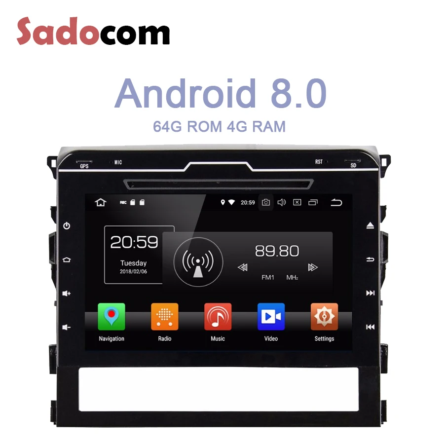 9" IPS TDA7851 Android 8.0 Car DVD Player 2 din 4GB RAM 64GB car radio RDS Radio GPS multimedia For Toyota Land Cruiser 2016 |