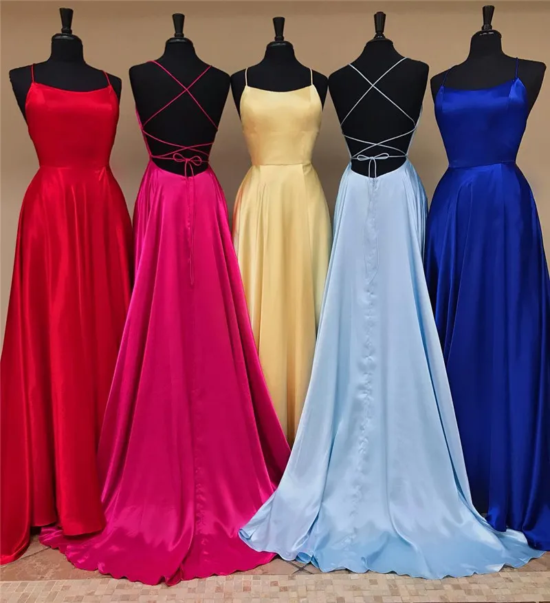 Sexy Cross Back Halter Prom Dresses For Women 2019 Elegant Satin A Line Long Formal Evening Dress Party Gown Cheap Sale
Sexy Cross Back Halter Prom Dresses For Women 2019 Elegant Satin A Line Long Formal Evening Dress Party Gown Cheap Sale