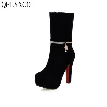 QPLYXCO 2017 Brand New Women mid calf Boots Autumn Winter Woman fashion Sexy High Heel Shoes Ladies Zipper Botas Size 30-50 X-18
QPLYXCO 2017 Brand New Women mid calf Boots Autumn Winter Woman fashion Sexy High Heel Shoes Ladies Zipper Botas Size 30-50 X-18