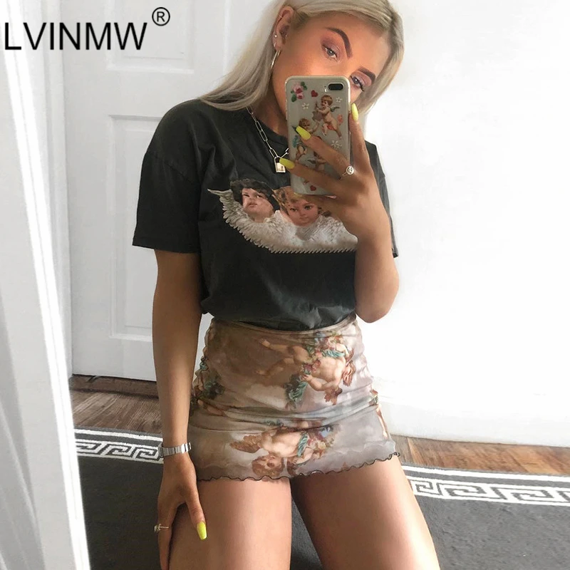 LVINMW Sexy Angel Print Mesh Ruffle Mini Pencil Skirt 2019 Summer Women Elastic High Waist Push Up kawaii Bodycon Skirt
LVINMW Sexy Angel Print Mesh Ruffle Mini Pencil Skirt 2019 Summer Women Elastic High Waist Push Up kawaii Bodycon Skirt