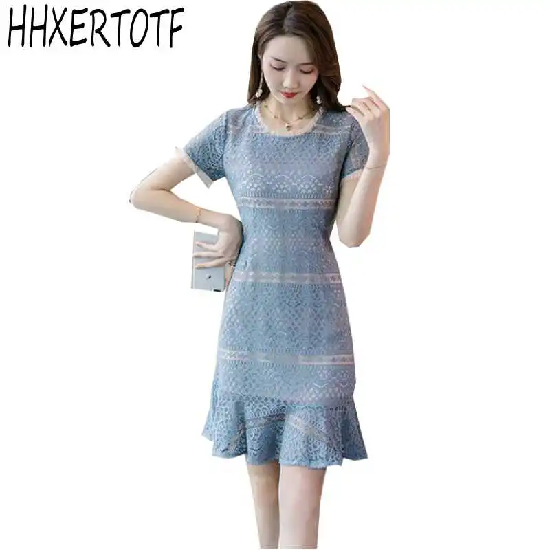2019 summer Women's New arrival fashion elegant vestidos short sleeve Lace Patchwork Fishtail Dress
2019 summer Women's New arrival fashion elegant vestidos short sleeve Lace Patchwork Fishtail Dress