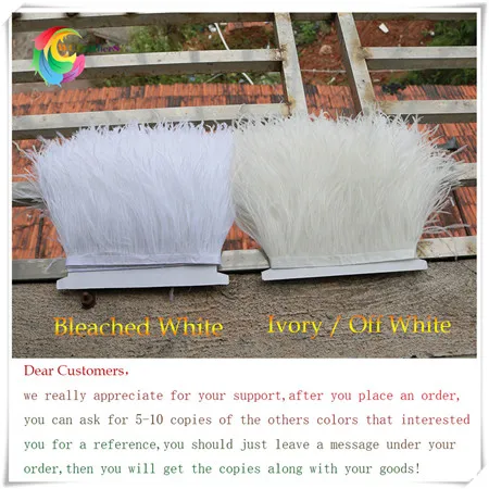 13 Ivory or off white ostrich feather trims