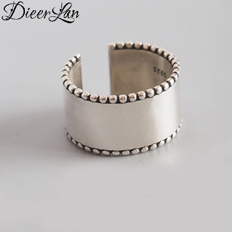 DIEERLAN Personality Retro 925 Sterling Silver Large Smooth Rings for Women Bohemian Vintage Adjustable Antique Ring Anillos
DIEERLAN Personality Retro 925 Sterling Silver Large Smooth Rings for Women Bohemian Vintage Adjustable Antique Ring Anillos