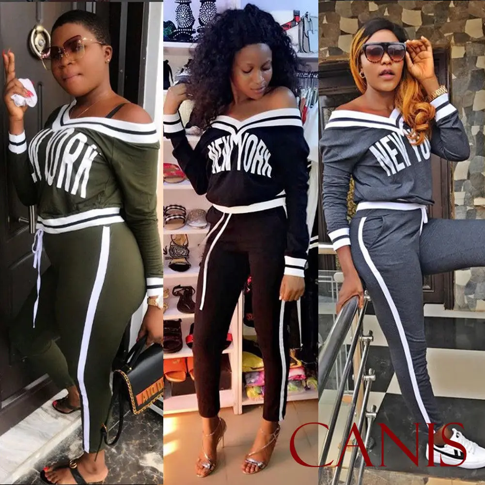 Two piece set Women Tracksuit Off shoulder Hoodies Striped Top Pants Fashion Fitness Suit 2 piece set ensemble femme streetwear
Two piece set Women Tracksuit Off shoulder Hoodies Striped Top Pants Fashion Fitness Suit 2 piece set ensemble femme streetwear