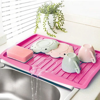 Plastic Dish Drainer Tray Kitchen Large Sink Drying Rack Worktop Storage Rack Organizer Kitchenware Cutlery Drip Plate