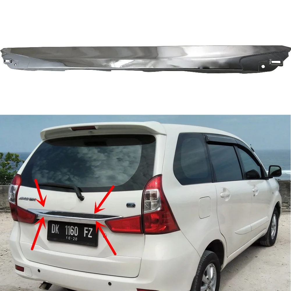 For Toyota Daihatsu Xenia F653 F654RM Avanza 2015 2016 2018 High-quality ABS Chrome plated Rear Trunk Lid Cover Trim Car-styling
For Toyota Daihatsu Xenia F653 F654RM Avanza 2015 2016 2018 High-quality ABS Chrome plated Rear Trunk Lid Cover Trim Car-styling