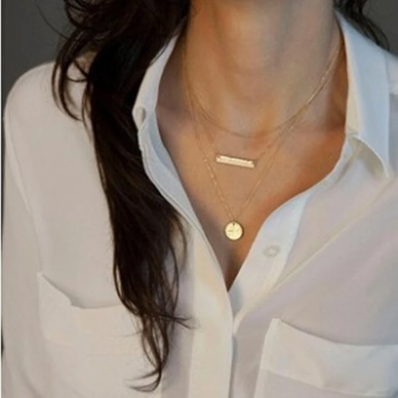 2019 New Arrival Fashion Gold color 3 Layer Chain Necklace Hollow Out Triangle Long Pendant Necklaces Jewelry Free shipping
2019 New Arrival Fashion Gold color 3 Layer Chain Necklace Hollow Out Triangle Long Pendant Necklaces Jewelry Free shipping