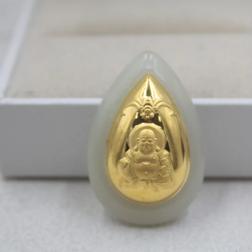 Fine 3D 24K Yellow Gold &Hetian Jade Pendant Small Peach Buddha 30*20mm New For Women Man Lady
Fine 3D 24K Yellow Gold &Hetian Jade Pendant Small Peach Buddha 30*20mm New For Women Man Lady