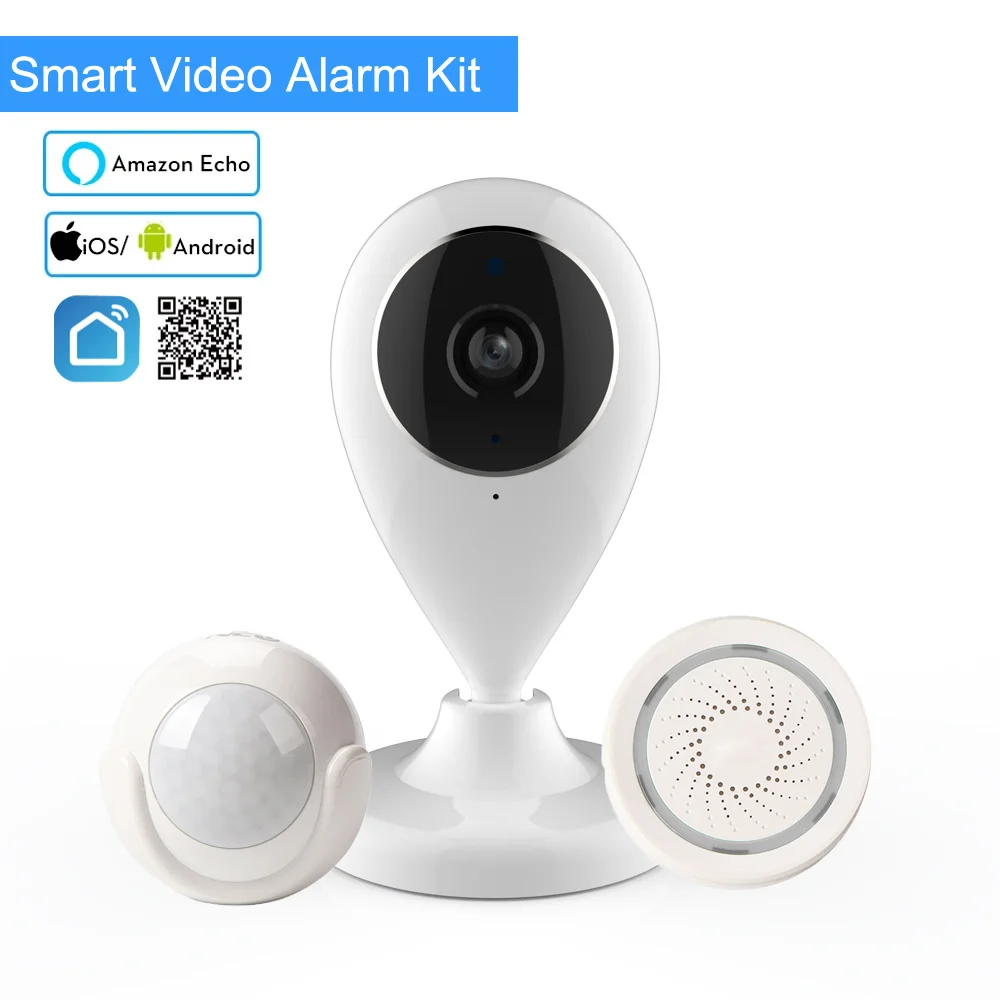 Wireless Smart Home Alarm System App Notification Alerts with 720P WiFi IP Camera PIR Infrared Motion Sensor Siren Alarm
Wireless Smart Home Alarm System App Notification Alerts with 720P WiFi IP Camera PIR Infrared Motion Sensor Siren Alarm