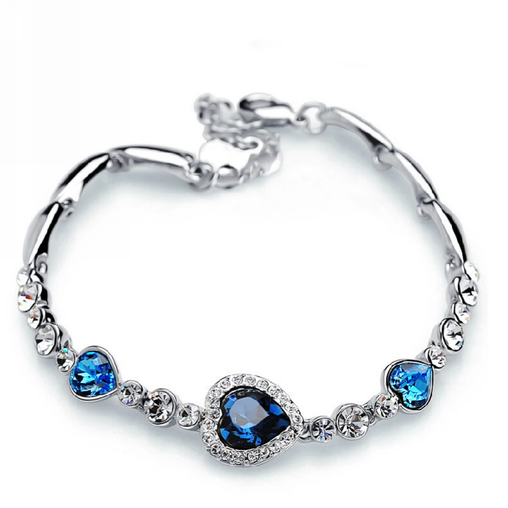 BRT0011 Ocean Blue Hearts Zircon Crystals Crystal-Encrusted Bracelet Fashion Jewelry Multi-color optional For Women Wholesale
BRT0011 Ocean Blue Hearts Zircon Crystals Crystal-Encrusted Bracelet Fashion Jewelry Multi-color optional For Women Wholesale