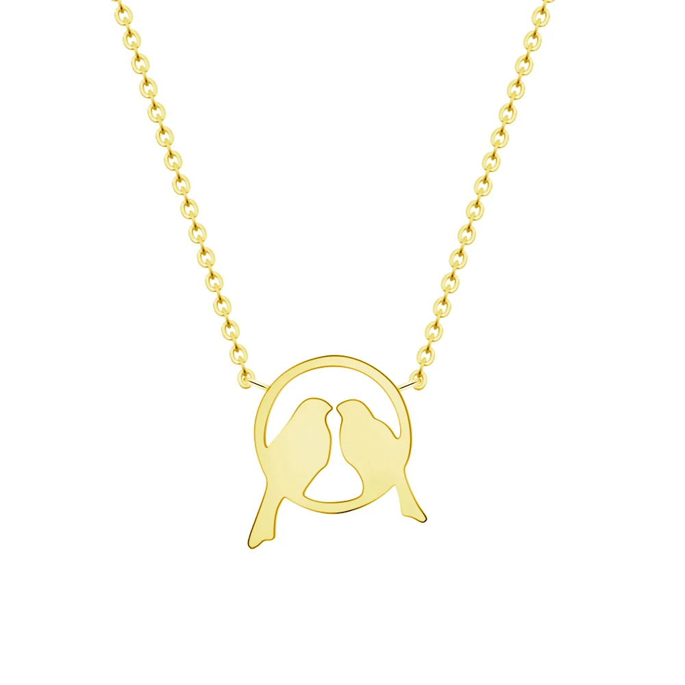 New Fashion Stainless Steel Link Chain Necklace Women Collier Lovebird Shape Gold Silver Choker Romantic Collares Emblem Gifts
New Fashion Stainless Steel Link Chain Necklace Women Collier Lovebird Shape Gold Silver Choker Romantic Collares Emblem Gifts