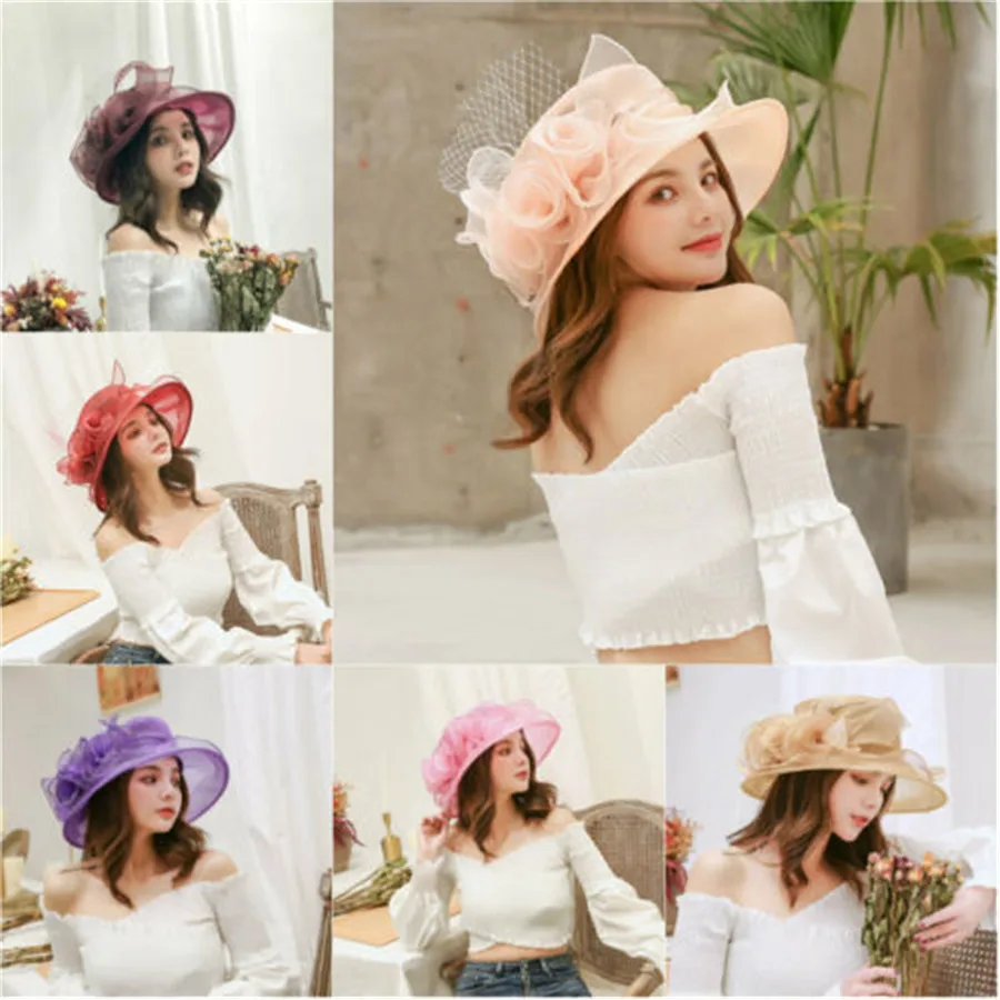 Elegant Womens Ladies Summer Foldable Organza Flower Sun Visor Hat Wide Brim Travel Beach Holiday Sun Caps UV Protection 2019
Elegant Womens Ladies Summer Foldable Organza Flower Sun Visor Hat Wide Brim Travel Beach Holiday Sun Caps UV Protection 2019