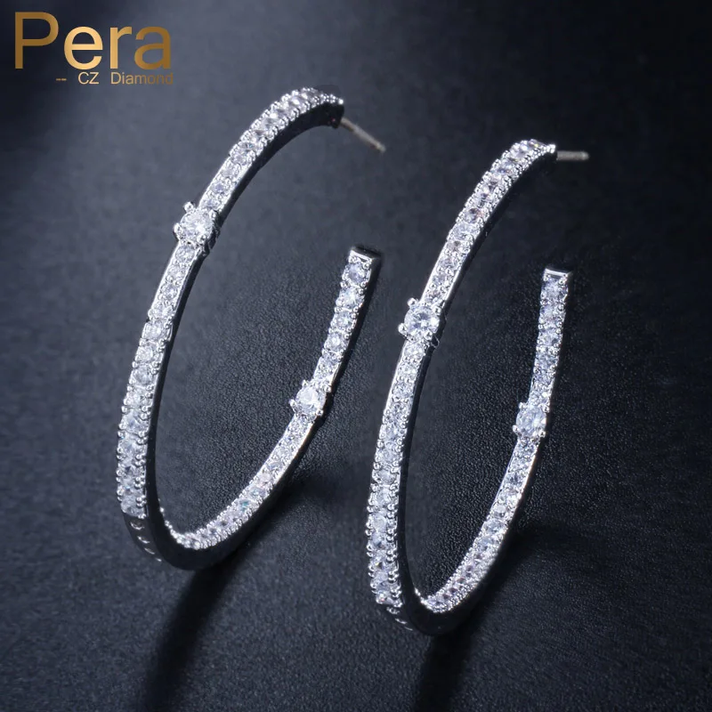 Pera Fashion Ladies Big Polished Sterling Silver 925 Ear Jewelry Full Sparkling Cubic Zirconia Pave hoop earrings for women E124
Pera Fashion Ladies Big Polished Sterling Silver 925 Ear Jewelry Full Sparkling Cubic Zirconia Pave hoop earrings for women E124