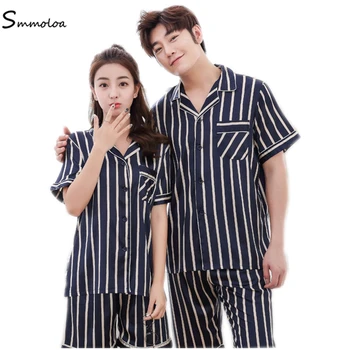 Smmoloa Summer Women Silk Pajamas Sets Couple Sleepwear 2 Pieces Couple Pijama Turn-down Collar
Smmoloa Summer Women Silk Pajamas Sets Couple Sleepwear 2 Pieces Couple Pijama Turn-down Collar