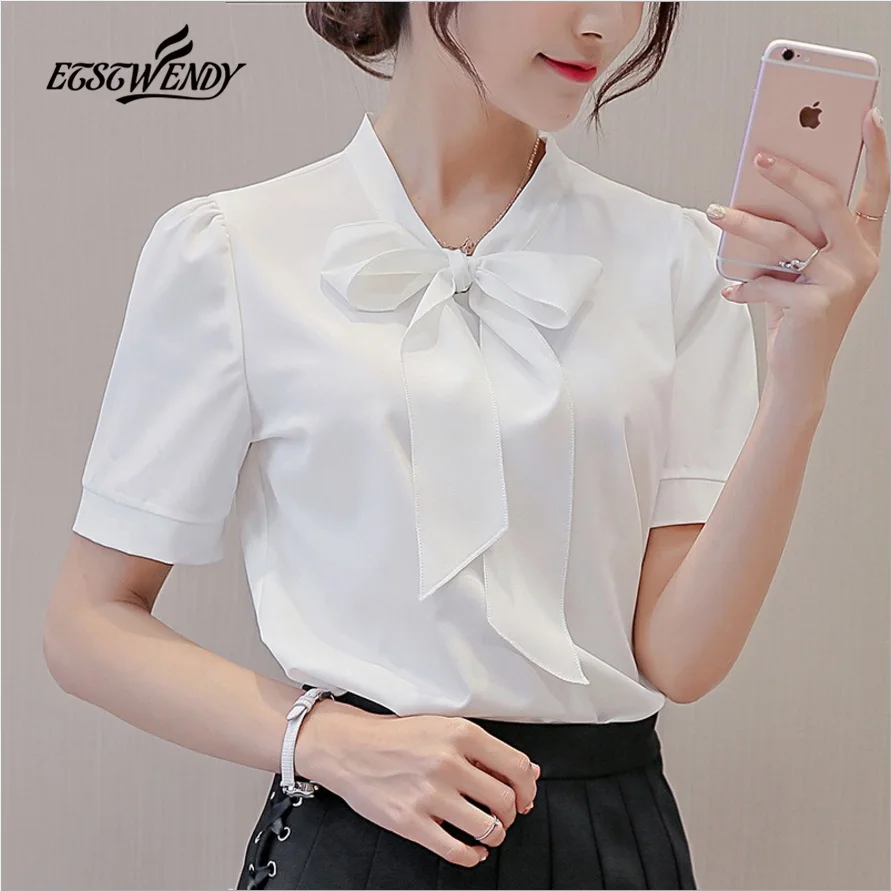 White Shirt Short Sleeve Casual Chiffon Blouse Summer 2019 Korean Fashion Women Top Women Clothes Work Wear Office Elegant Women
White Shirt Short Sleeve Casual Chiffon Blouse Summer 2019 Korean Fashion Women Top Women Clothes Work Wear Office Elegant Women