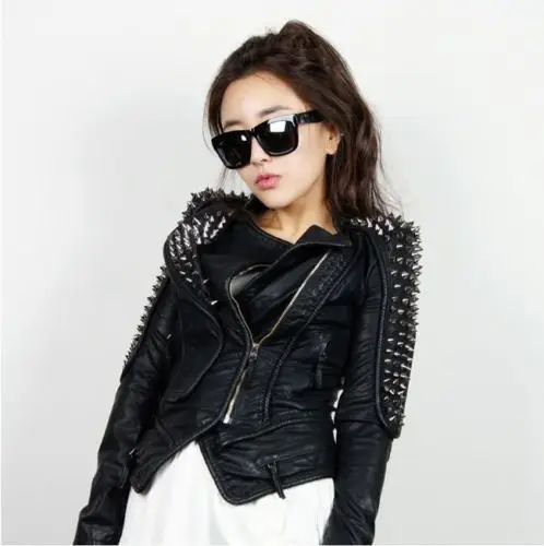 Womens Punk Spike Studded Shoulder PU Leather Jacket Coat Motorcycle Black New T12
Womens Punk Spike Studded Shoulder PU Leather Jacket Coat Motorcycle Black New T12