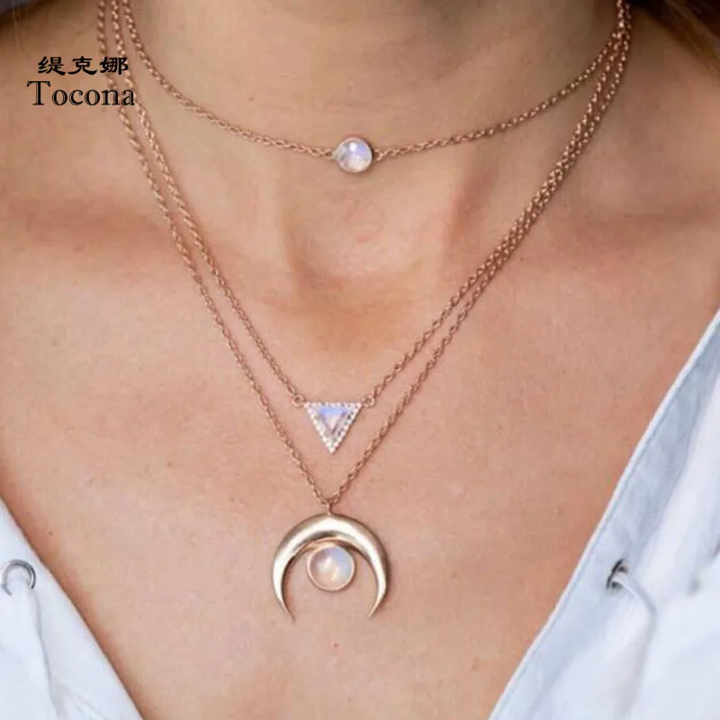 Tocona New Fashion Gold Color Necklace Moon Geometric Clear Crystal Stone Chain Chokers Necklace For Women Ladies Jewelry 3905
Tocona New Fashion Gold Color Necklace Moon Geometric Clear Crystal Stone Chain Chokers Necklace For Women Ladies Jewelry 3905