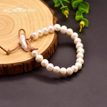 GLSEEVO White Fresh Water Pearl Leather Bracelet For Women Girl Engagement Handmade Woven Fine Jewelry Accesorios Mujer GB0159
GLSEEVO White Fresh Water Pearl Leather Bracelet For Women Girl Engagement Handmade Woven Fine Jewelry Accesorios Mujer GB0159