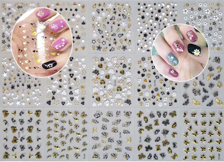30pcs/Lot White/Black/Gold Adhesive-self Nail Art Stickers 3D Gold & Silver Metalic Nail Decorations Nail Sticker DIY Decal
30pcs/Lot White/Black/Gold Adhesive-self Nail Art Stickers 3D Gold & Silver Metalic Nail Decorations Nail Sticker DIY Decal