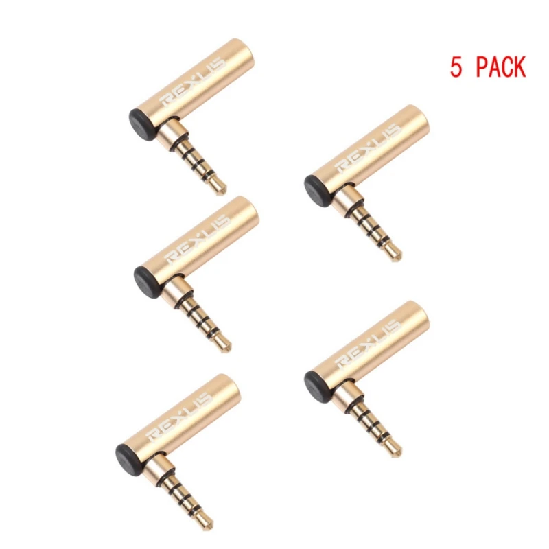 

5 Pcs/Lot 3.5mm Audio Male to Female 90 Degree Right Angled Adapter Audio Microphone Jack Stereo Plug Connector