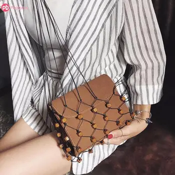 Unique Hollow Net Casual High Quality PU Leather Women Beads Basket Bags Vintage Messenger Shoulder Bags Bolsa Feminina
Unique Hollow Net Casual High Quality PU Leather Women Beads Basket Bags Vintage Messenger Shoulder Bags Bolsa Feminina