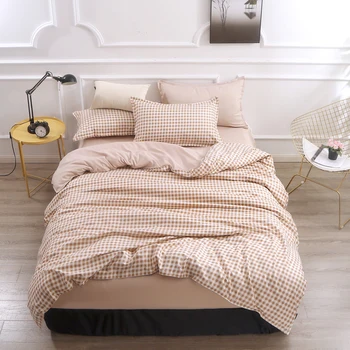 Luxury Home Textile Khaki Lattice Duvet Cover Pillowcase Bed Sheet Simple Boy Girls Bedding Sets 3/4Pcs Single Double Bedlinen
Luxury Home Textile Khaki Lattice Duvet Cover Pillowcase Bed Sheet Simple Boy Girls Bedding Sets 3/4Pcs Single Double Bedlinen