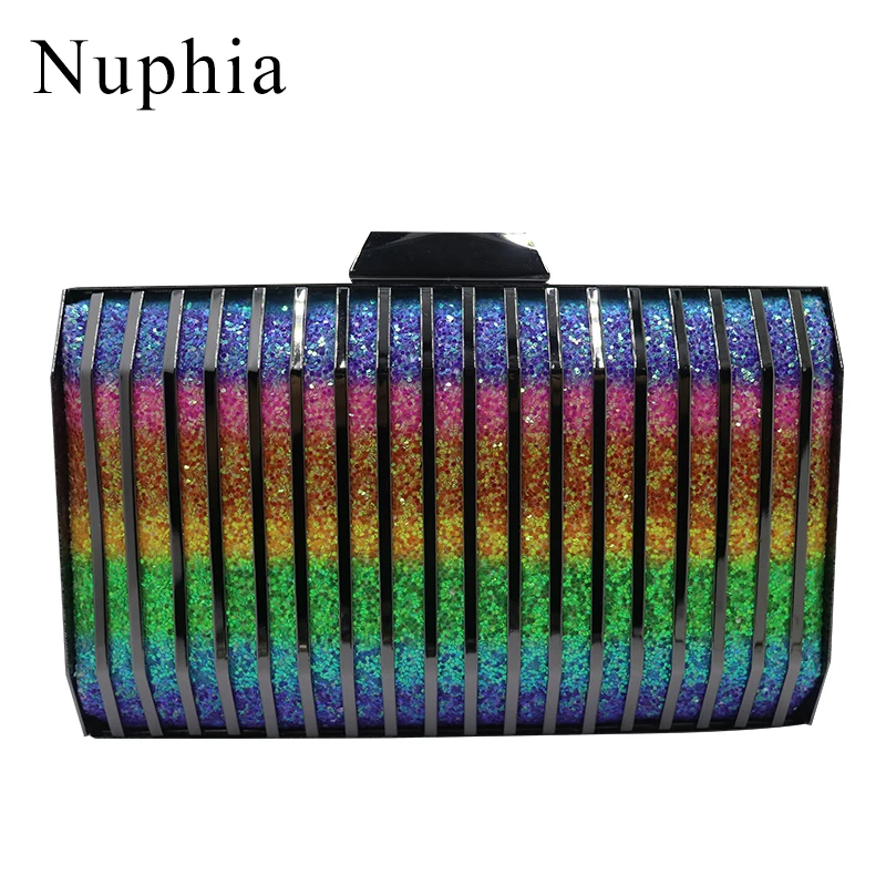 NUPHIA New Oversize Metal Box Clutches and Evening Bags for Party Prom GunBlack Rainbow
NUPHIA New Oversize Metal Box Clutches and Evening Bags for Party Prom GunBlack Rainbow