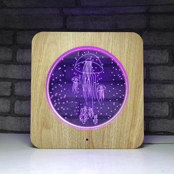 Wood Pattern Frame Table Night Light Jellyfish 3D Illusion 7 Colors USB Hologram Lamp Baby Decoration Friends Toys Kids Gift
Wood Pattern Frame Table Night Light Jellyfish 3D Illusion 7 Colors USB Hologram Lamp Baby Decoration Friends Toys Kids Gift