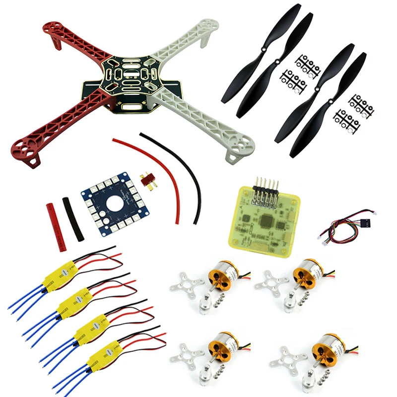F450 FPV Combo Quad F450 Quadcopter Frame Rack Kit with CC3D Flight Controller 2212 1000KV Motor 30A ESC 1045 Prop
F450 FPV Combo Quad F450 Quadcopter Frame Rack Kit with CC3D Flight Controller 2212 1000KV Motor 30A ESC 1045 Prop