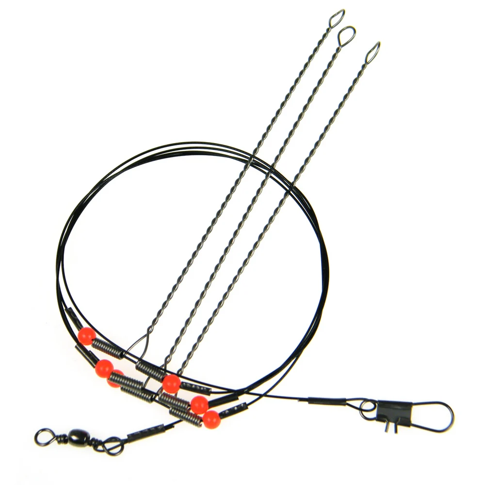 10 Pcs Lot 39in 3 Arms Stainless Steel Fishing Wire Leader Trace with Rigs Swivels
10 Pcs Lot 39in 3 Arms Stainless Steel Fishing Wire Leader Trace with Rigs Swivels