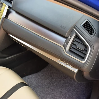 Stainless steel Copilot compartment storage box trim cover strip For Honda Civic 10th 2016-2018 Car Styling Accessories
Stainless steel Copilot compartment storage box trim cover strip For Honda Civic 10th 2016-2018 Car Styling Accessories