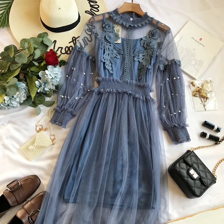 Women Spring Mesh Beading Long Dress Three-dimensional Floral Lace Elegant Party Fairy Dresses Suits vestido de fiesta
Women Spring Mesh Beading Long Dress Three-dimensional Floral Lace Elegant Party Fairy Dresses Suits vestido de fiesta