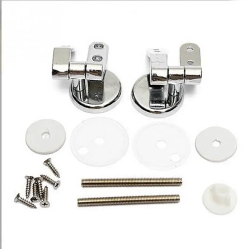 Universal 1 Pair Chrome Bathroom Toilet Seat Hinge Set Adjustable Pair of Replacement Pair With Fittings
Universal 1 Pair Chrome Bathroom Toilet Seat Hinge Set Adjustable Pair of Replacement Pair With Fittings