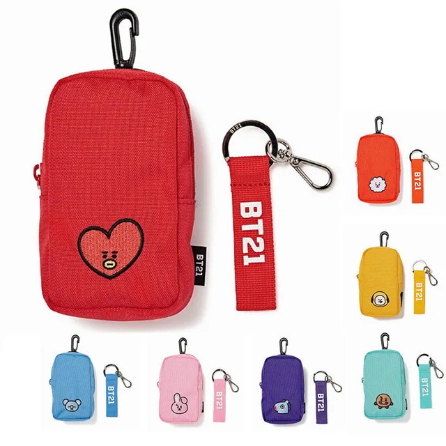 

Mini Fashion Stuffed BTS Plush BTS Bags Plush New Kpop Bangtan Boys BTS BT21 Purse Lanyard Handbag Keychain Plush Toys For Kids