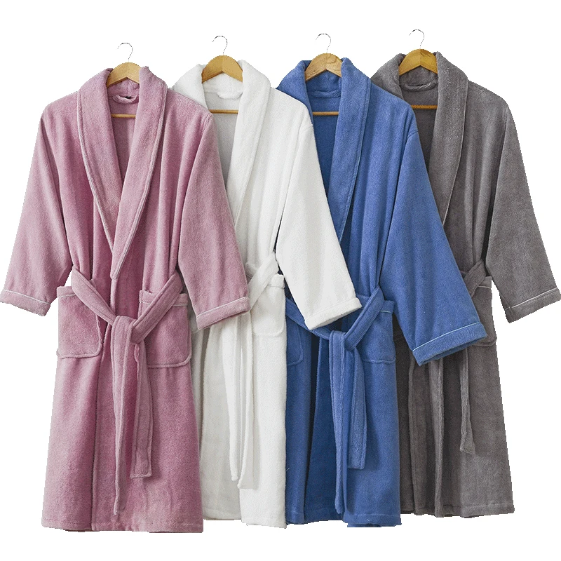

Bathrobe Men Winter Thick Warm Long Bathrobe Plus Size Towel Fleece Soft Nightgowns Bridesmaid Kimono Bath Robes Dressing Gown