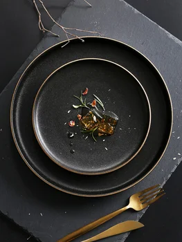 Phnom Penh Ceramic Plate Western Steak Plate Dishes and plates sets Black matte scratch-resistant pendulum Fruit plate disc
Phnom Penh Ceramic Plate Western Steak Plate Dishes and plates sets Black matte scratch-resistant pendulum Fruit plate disc