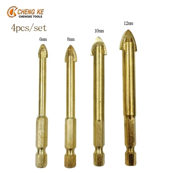 CHENG KE 4Pcs/Set ceramic drill bit 6mm 8mm 10mm 12mm 4 kinds tumgsten steel with 1/4" Hex Shank antiskid glass drill bit
CHENG KE 4Pcs/Set ceramic drill bit 6mm 8mm 10mm 12mm 4 kinds tumgsten steel with 1/4" Hex Shank antiskid glass drill bit