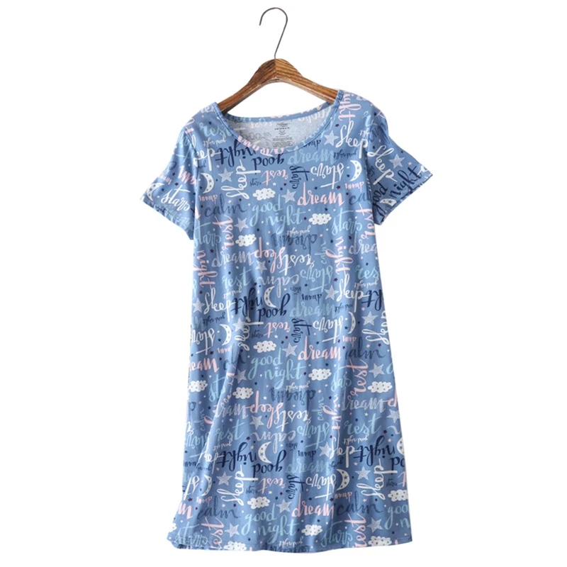 Hot Cartoon Nightgown for Women Fashion Short Sleeve Feamle Sleepskirts O-neck Mini Sleep Dresses Summer Chic Lady Home Dress
Hot Cartoon Nightgown for Women Fashion Short Sleeve Feamle Sleepskirts O-neck Mini Sleep Dresses Summer Chic Lady Home Dress