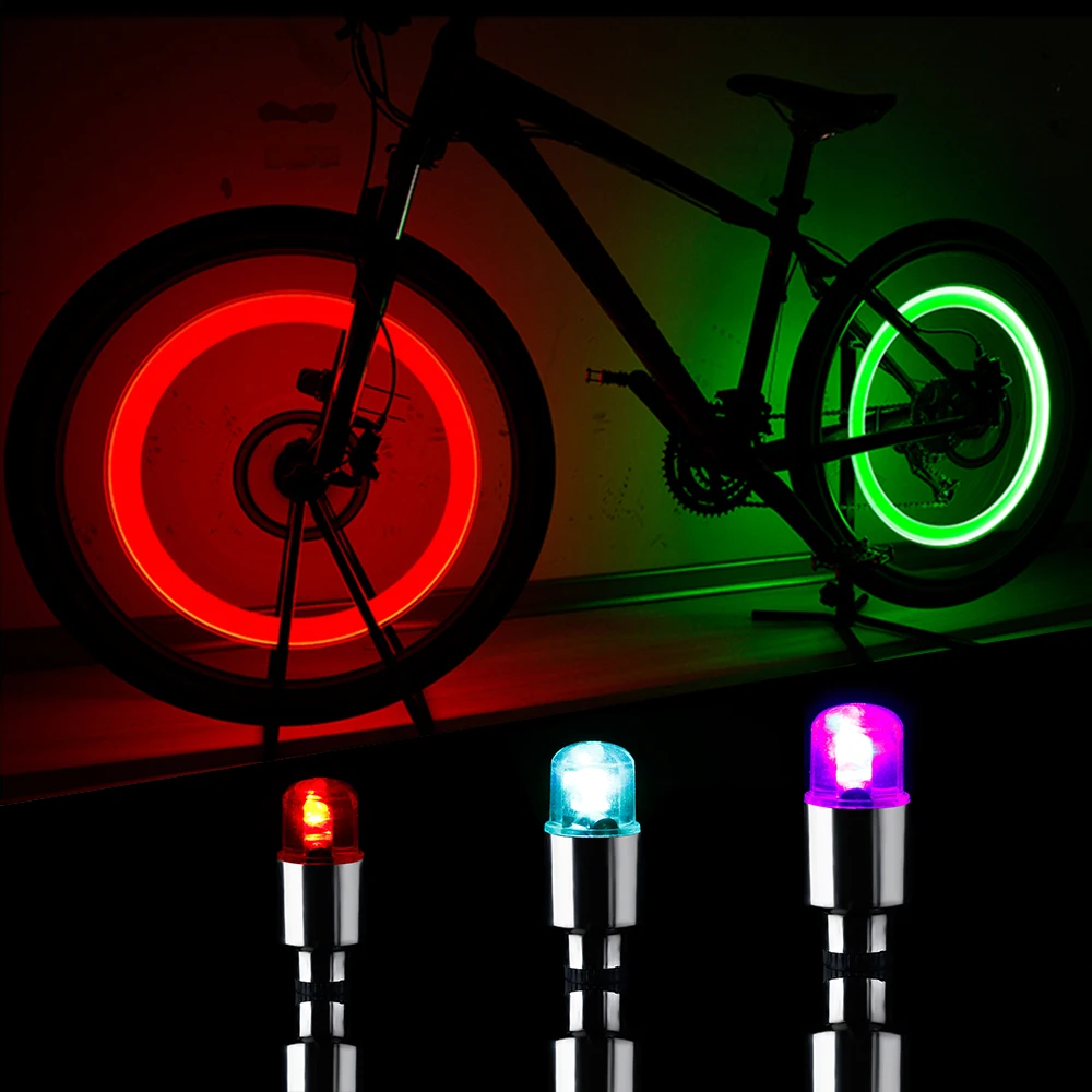 1 Pack Neon LED Tire Wheel Valve Stem Cap Light For Car Bike Bicycle Motorcycle