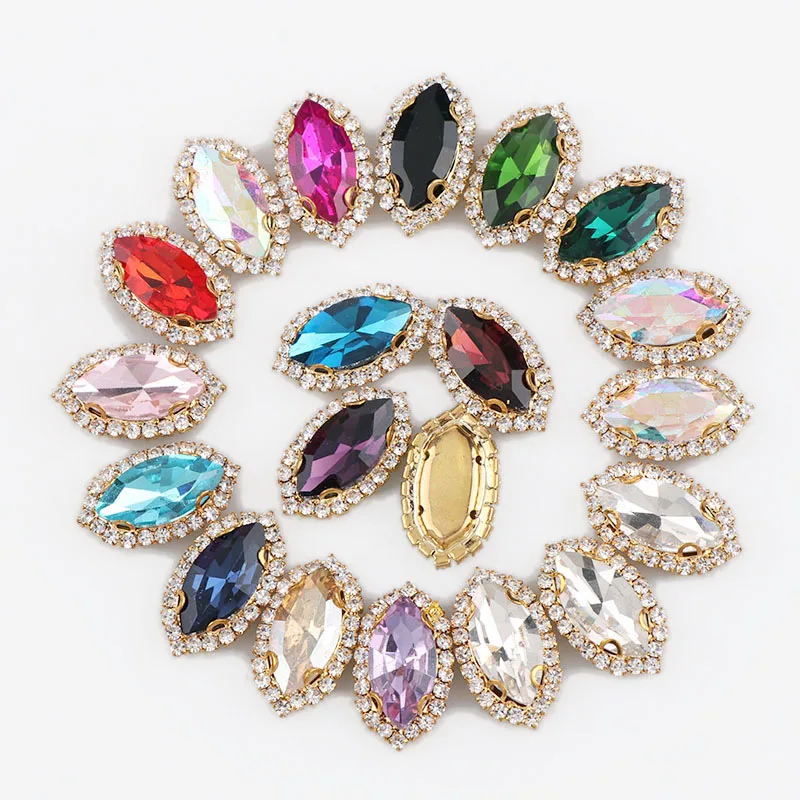 Horse Eye Gold Base Sew On With Colorful Glass Stone Claw Crystal Buckle Cabochon Base DIY Jewelry Clothes Charm
Horse Eye Gold Base Sew On With Colorful Glass Stone Claw Crystal Buckle Cabochon Base DIY Jewelry Clothes Charm