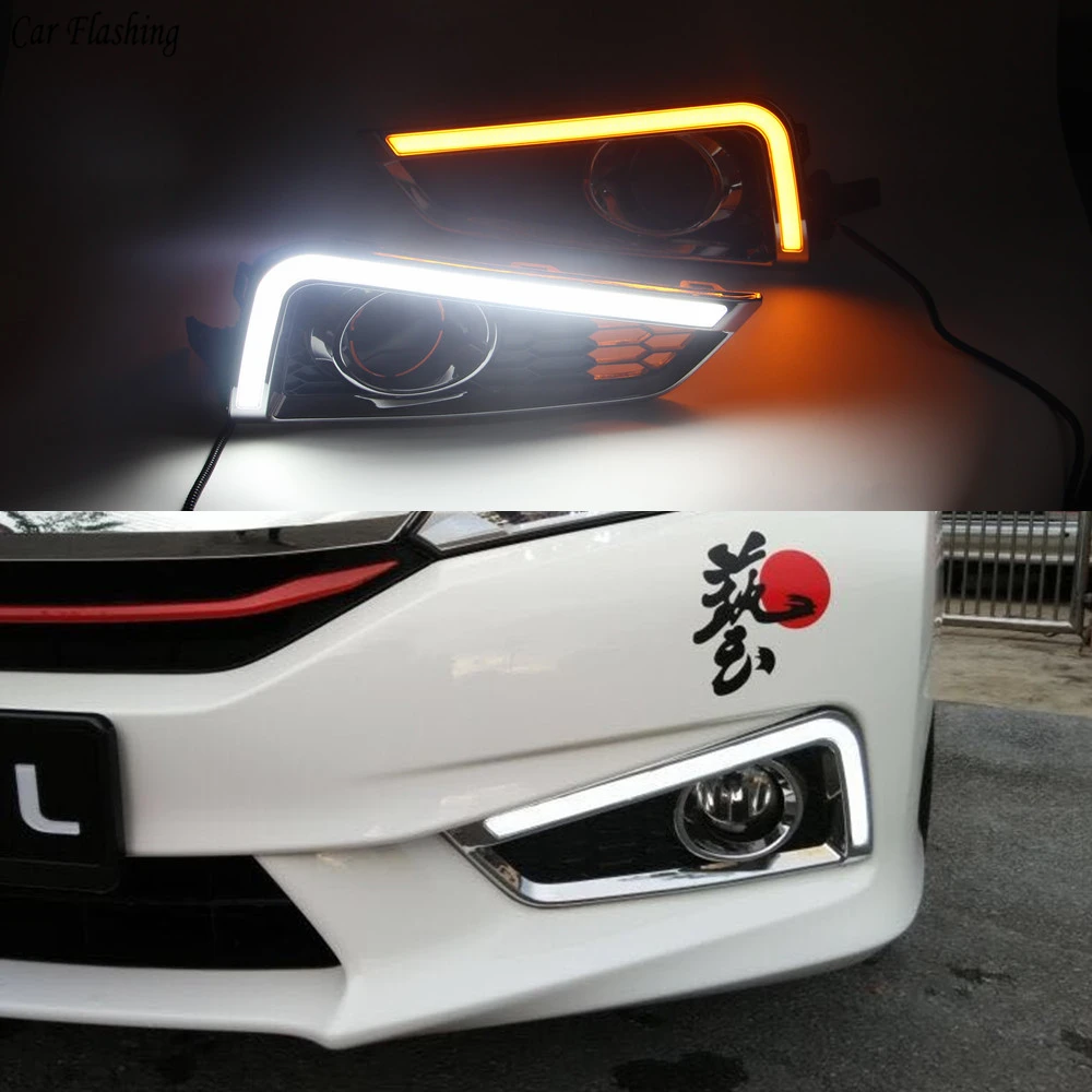Car flashing 2pcs LED Daytime Running Light DRL For Honda City 2015 2016 With Turn Signal Function yellow car styling daylight
Car flashing 2pcs LED Daytime Running Light DRL For Honda City 2015 2016 With Turn Signal Function yellow car styling daylight